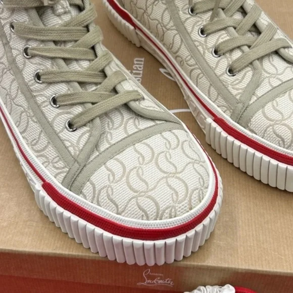 Men’s Christian Louboutin Pedro Jacquard High top Sneakers. Size 43